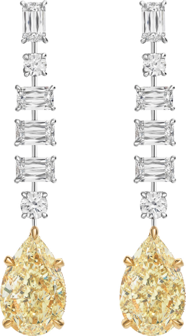 Ashoka and pear shape chandelier earrings e3483