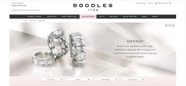 Boodles ASHOKA website page