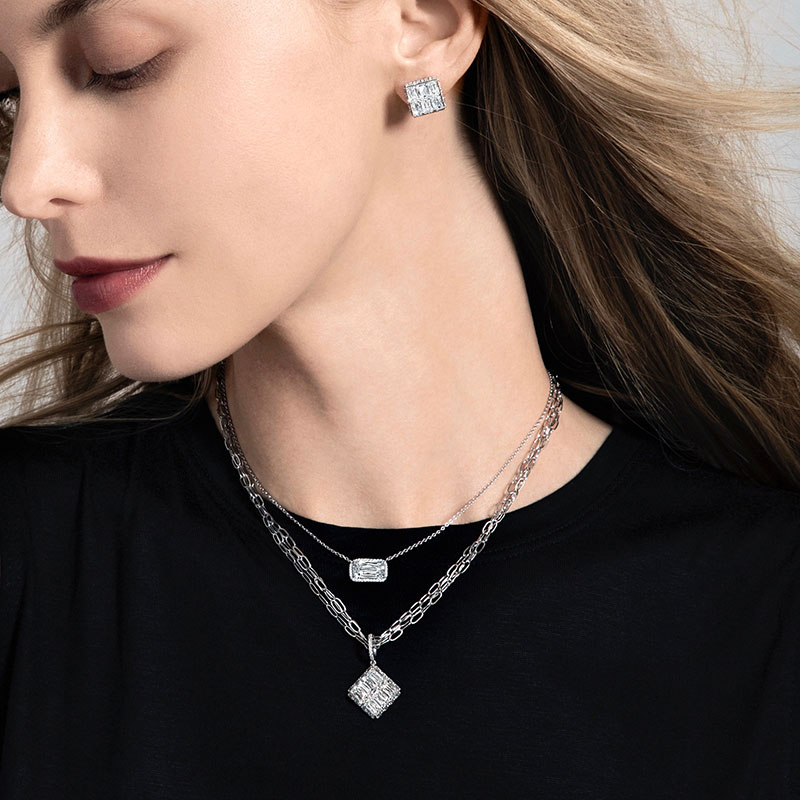 ASHOKA diamond pendant necklaces and stud earrings