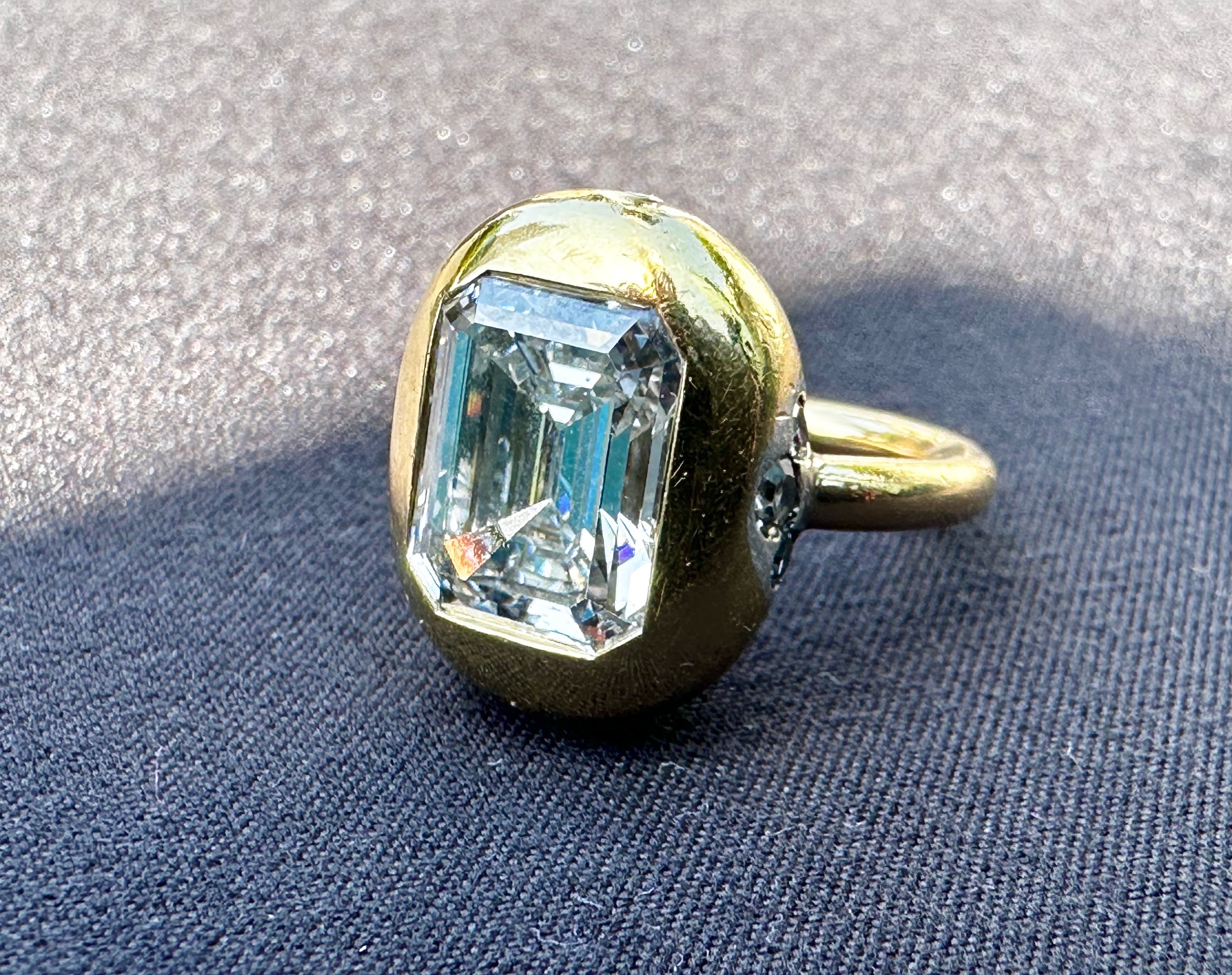 Eve Goldberg Emerald Cut diamond JAR ring