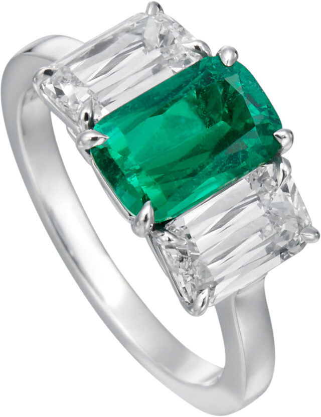 ASHOKA and Emerald Trilogy Ring R6329