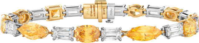 Ashoka and fancy shape fancy yellow bracelet b1375