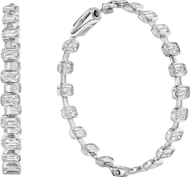 Ashoka bezel hoop earrings e3564