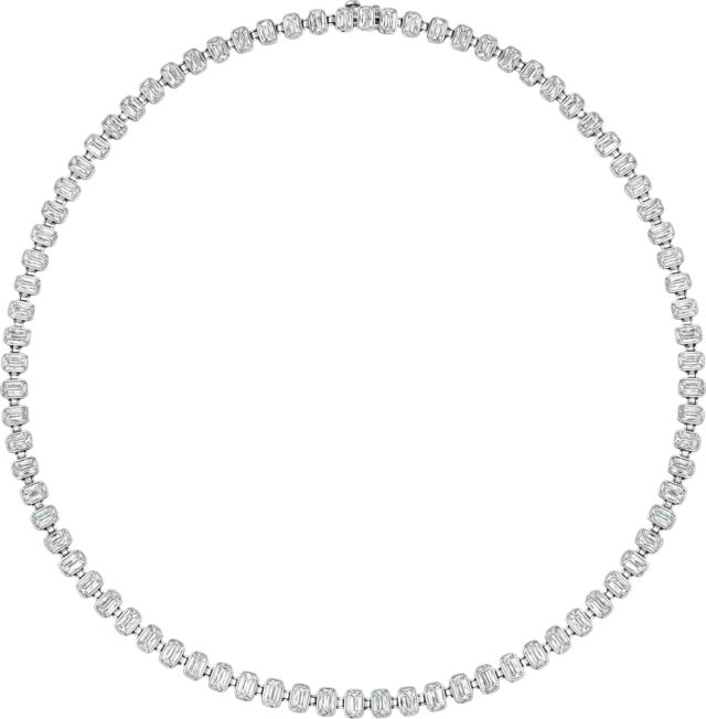 Ashoka line bezel set necklace n1760