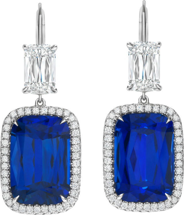 Ashoka sapphire dormeuse drop earrings e3495