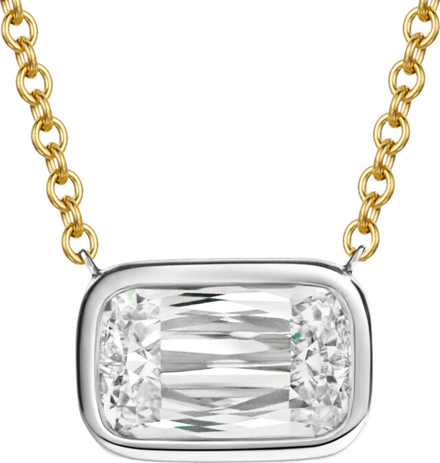 Ashoka sideways bezel pendant necklace pd1274