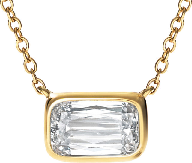 Ashoka sideways bezel set pendant necklace pd1084