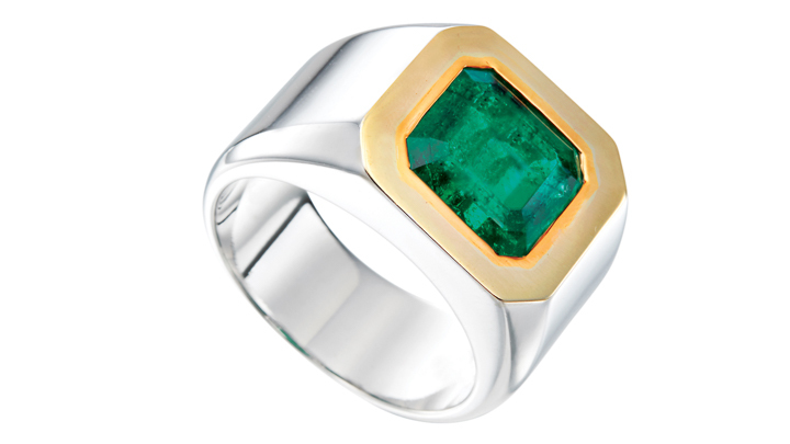 Emerald Mens Ring R6318