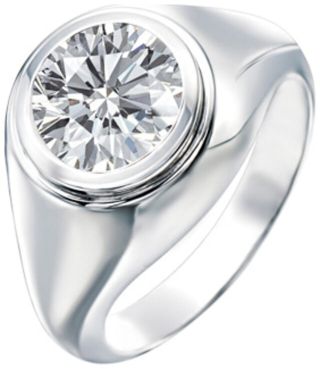 Brilliant Bezel Set Mens Ring R5795