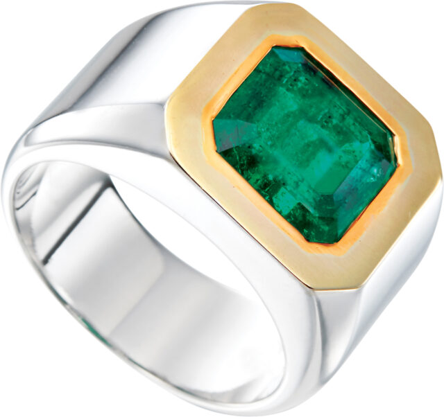 Emerald Mens Ring R6318