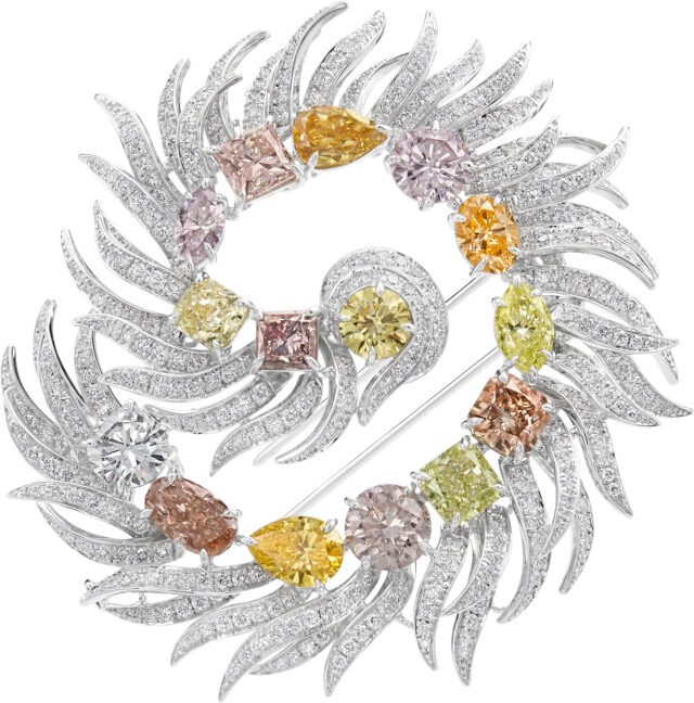 Fancy Color Galaxy Brooch P0313