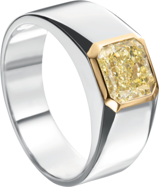 Fancy Color Radiant Two Tone Mens Ring R6307