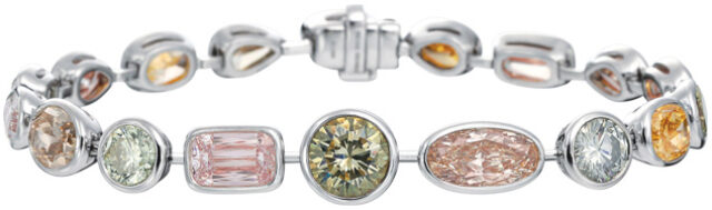 Fancy Shape Fancy Color Bezel Set Bracelet B1289