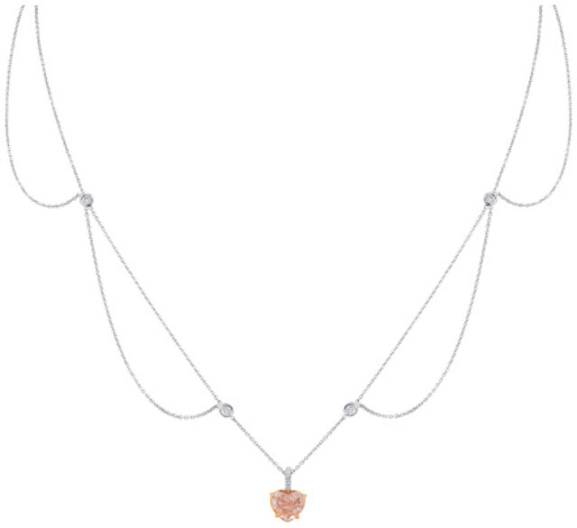 Heart Shape Pendant on Scalloped Chain PD1050 P