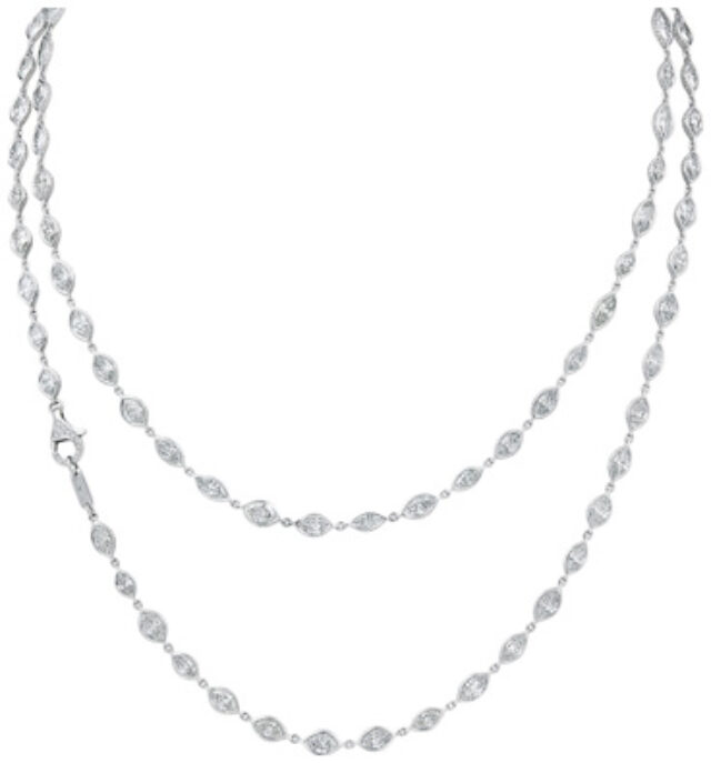 Marquise Bezel Set Chain Necklace N1609