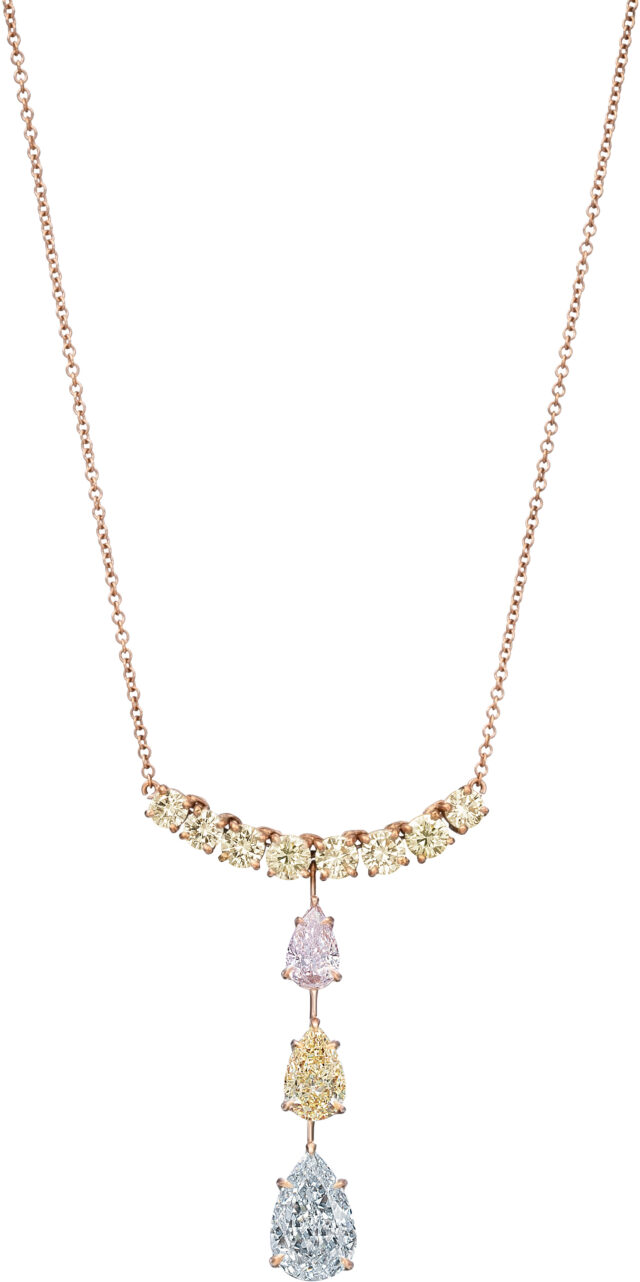 Pear Shape Three Stone Fancy Color Pendant PD1156