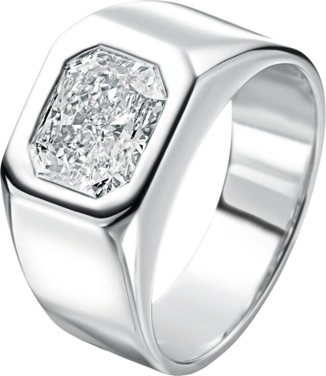 Radiant Sideways Bezel Set Mens Ring R6306
