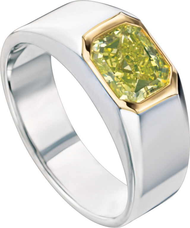 Radiant Two Tone Sideways Mens Ring R6291