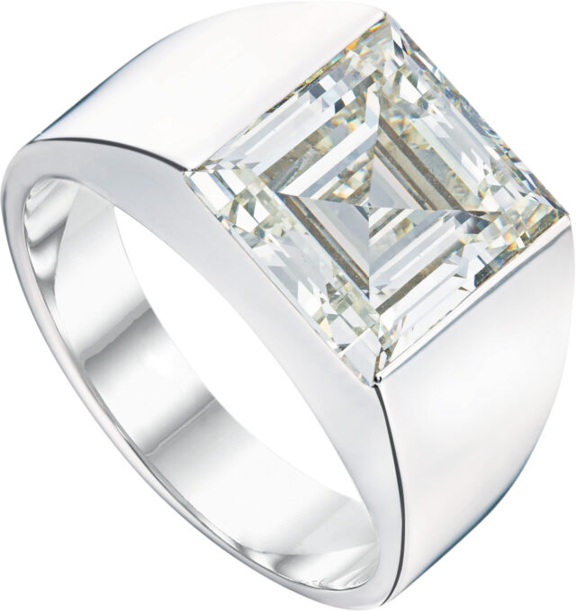 Square Emerald Cut Mens Ring R6311