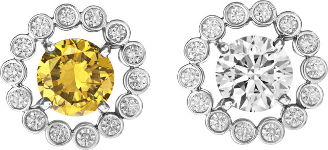 Brilliant frame stud earrings s1583