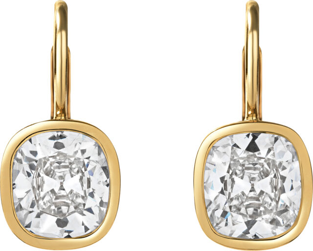 Cushion bezel drop earrings e3470 v2