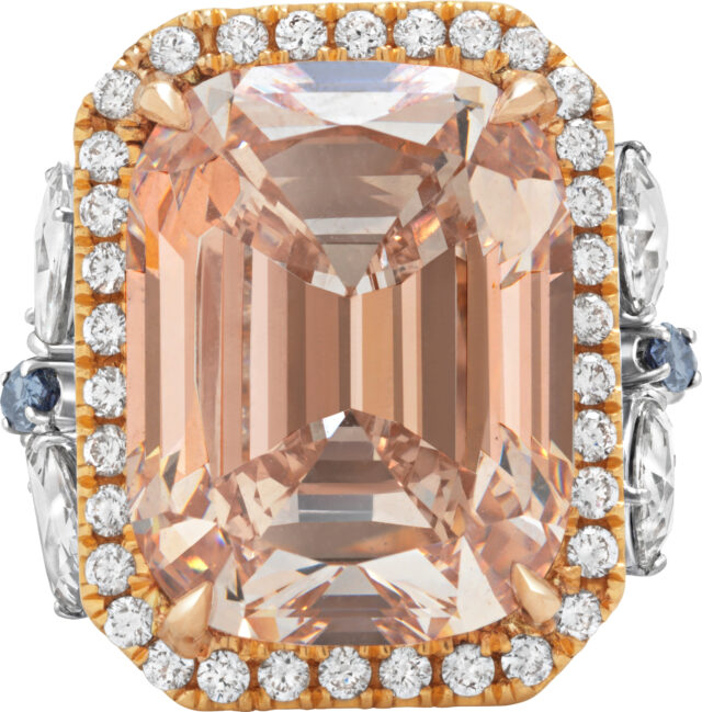 Cushion cut butterfly ring r5772 a