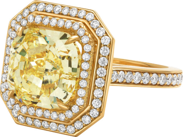 Cushion double frame micropave ring r4726 b