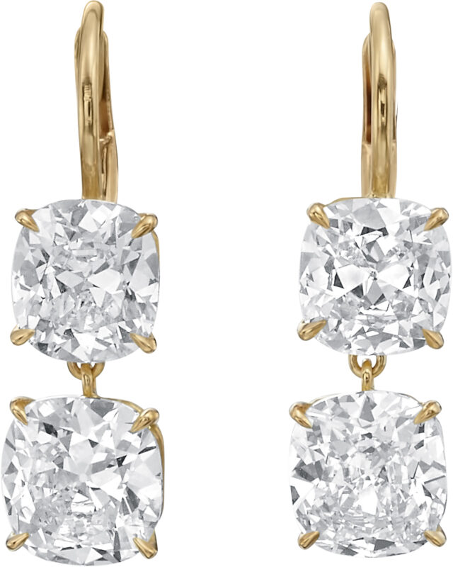 Cushion drop earrings e3471