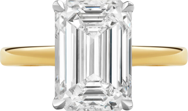 Emerald cut solitaire ring r6639