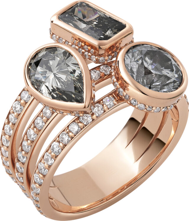 Fancy shape fancy gray pave ring r6575 v2