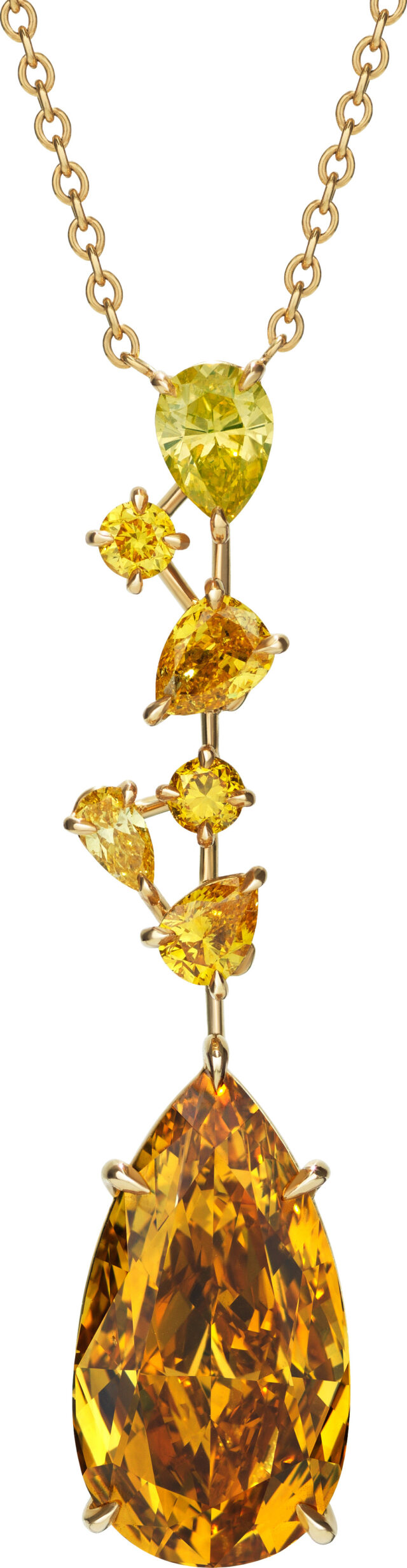 Pear shape and fancy shape drop pendant necklace pd1179