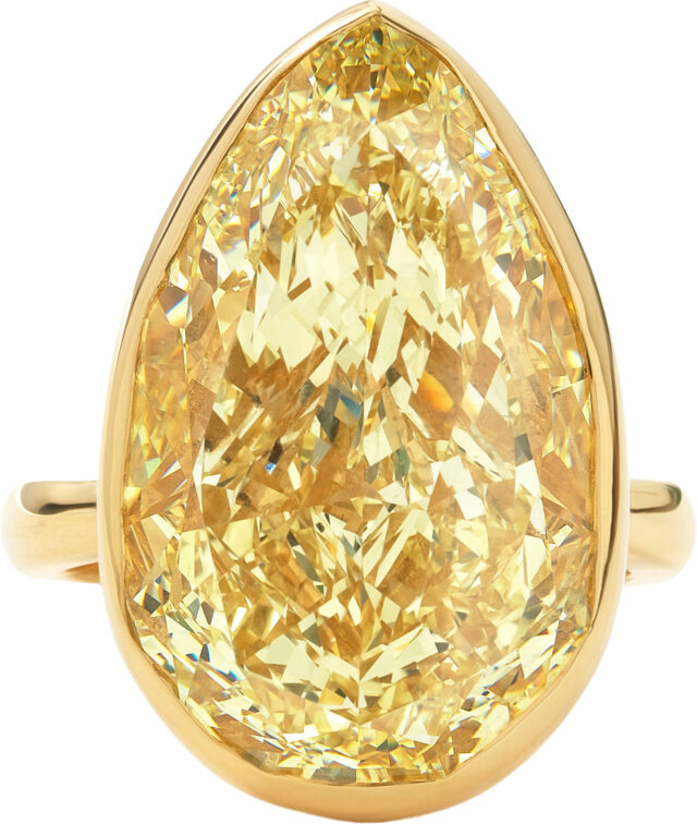 Pear shape bezel set ring r6558