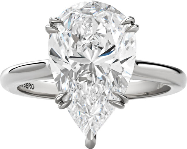 Pear shape solitaire ring r6536