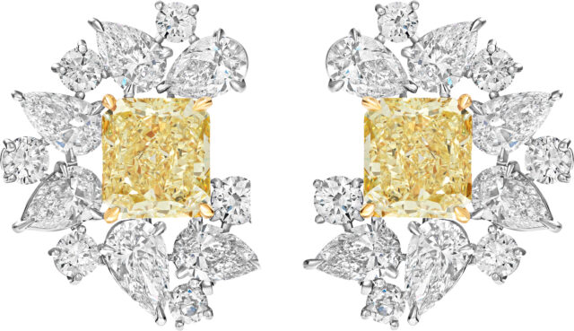Radiant pear shape cluster earrings e3493